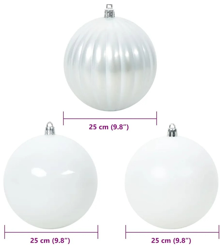 Karácsonyi Díszgömb Készlet 3 pcs Fehér