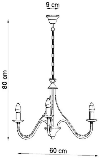 Csillár láncon MINERWA 3 3xE14/40W/230V fehér