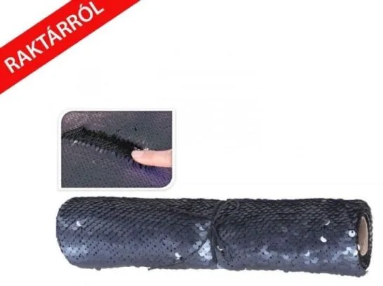 Flitteres asztali dekor futó 25x125cm sötétkék / ezüst színben