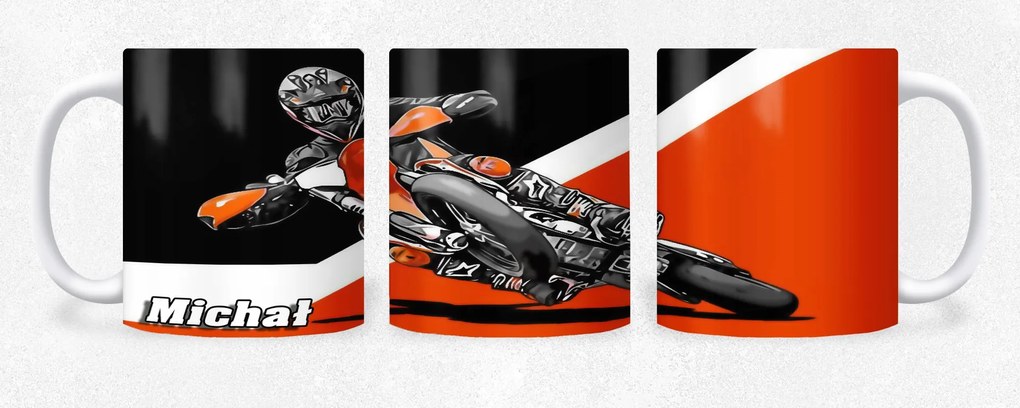 Kerámia Bögre Nyomott Mintával Autós Ajándék Cross Motorok Ajándék Név