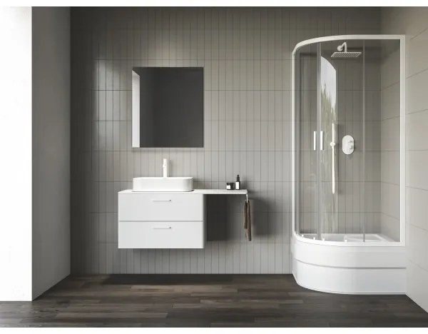 Ravak A217001020 - SABINA negyedköríves zuhanytálca 90x90 cm fehér