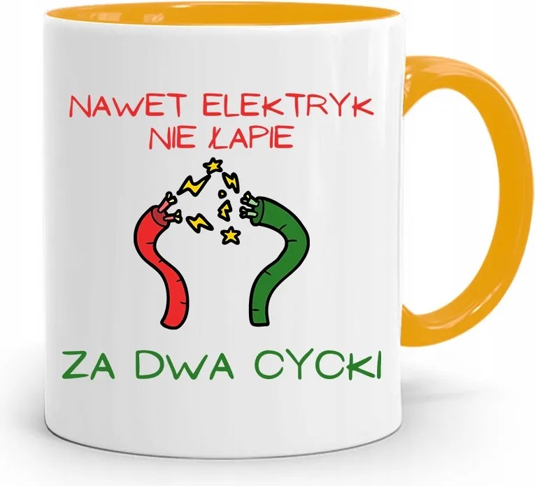 Bögre Sárga Vicces Villanyszerelő Nem Érti A fényképes nyomatot