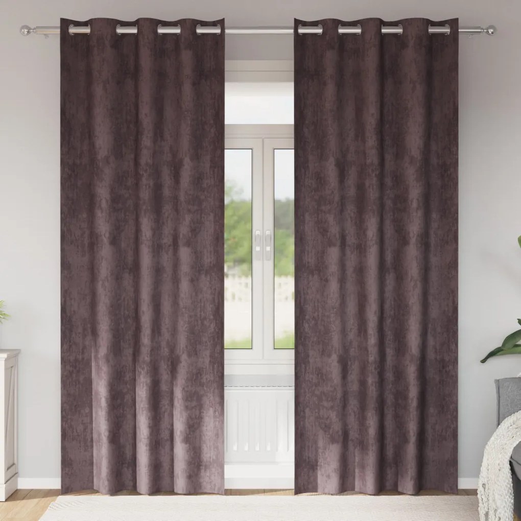 Velső Függönyök 2 db Gyűrűkkel Barna 225x140 cm
