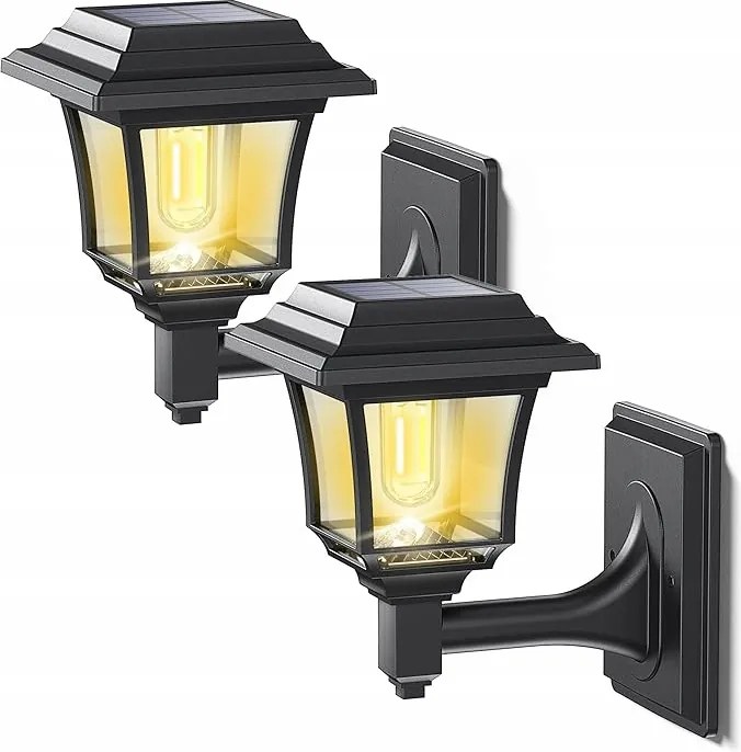 LeiDrail Dekoratív napelemes lampionok/fali lámpák 2 db 2 fénymód