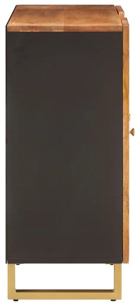 barna és fekete tömör mangófa kisszekrény 90x33,5x75 cm