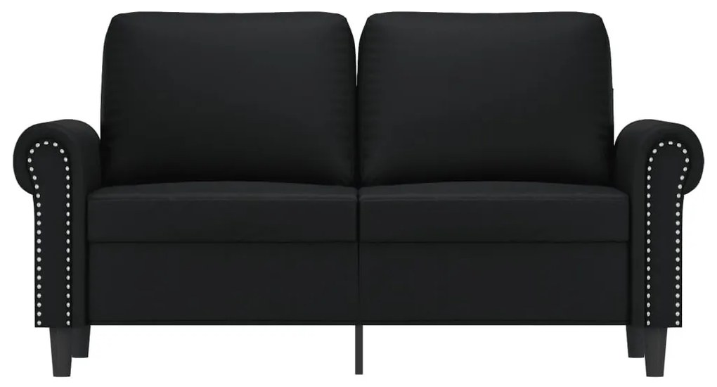 2 személyes fekete műbőr kanapé 120 cm
