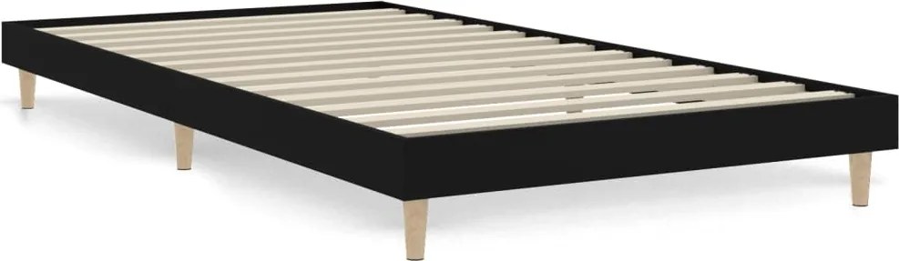 vidaXL fekete szerelt fa ágykeret 100 x 200 cm