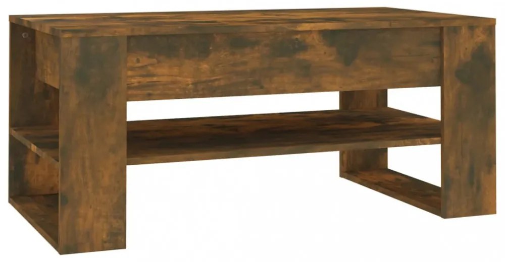 füstös tölgy színű szerelt fa dohányzóasztal 102 x 55 x 45 cm