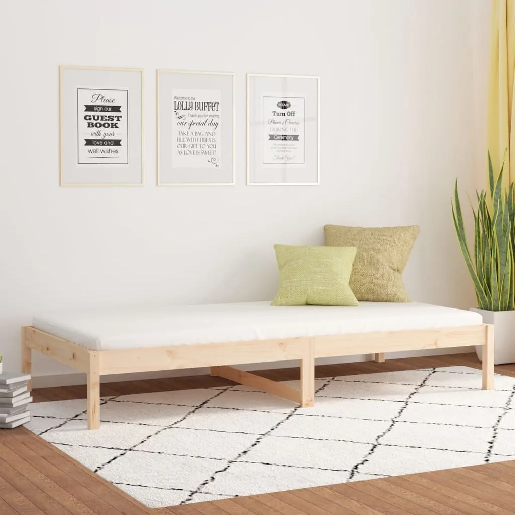 tömör fenyőfa kanapéágy 90 x 190 cm (Single)