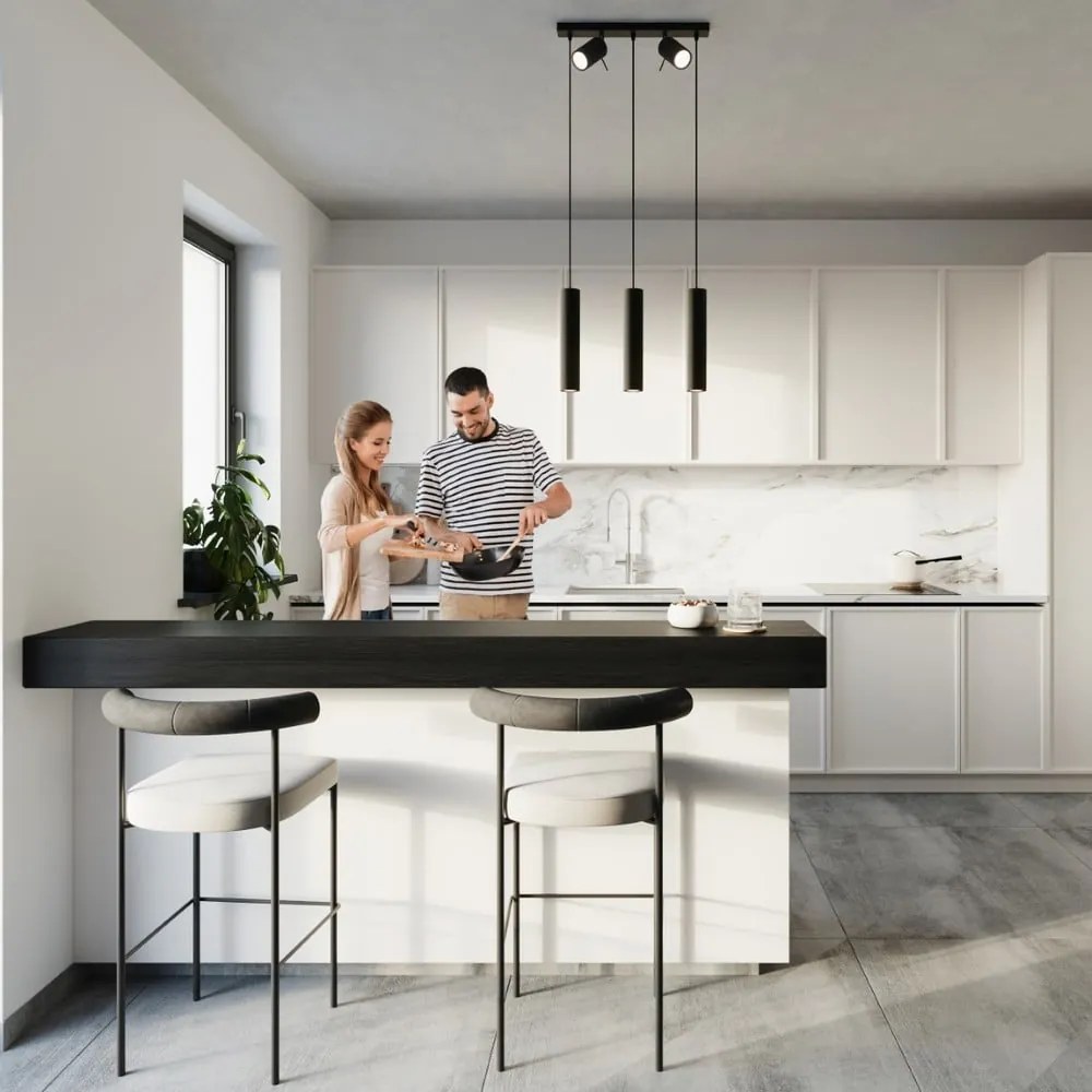 Fekete fém függőlámpa Etna – Sollux