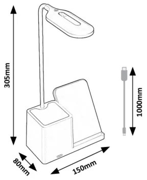Rabalux 74233 - LED Dimmelhető asztali lámpa CERIE LED/4W/5V fehér