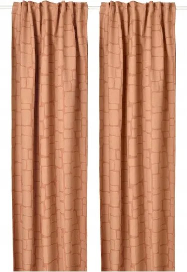 Ikea Lonnstavmal Függöny, piros-barna,145x300 cm