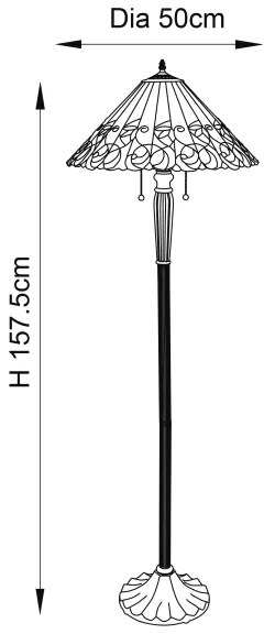 Endon 64192 - Tiffany JAMELIA állólámpa 2xE27/60W/230V átmérő 50 cm
