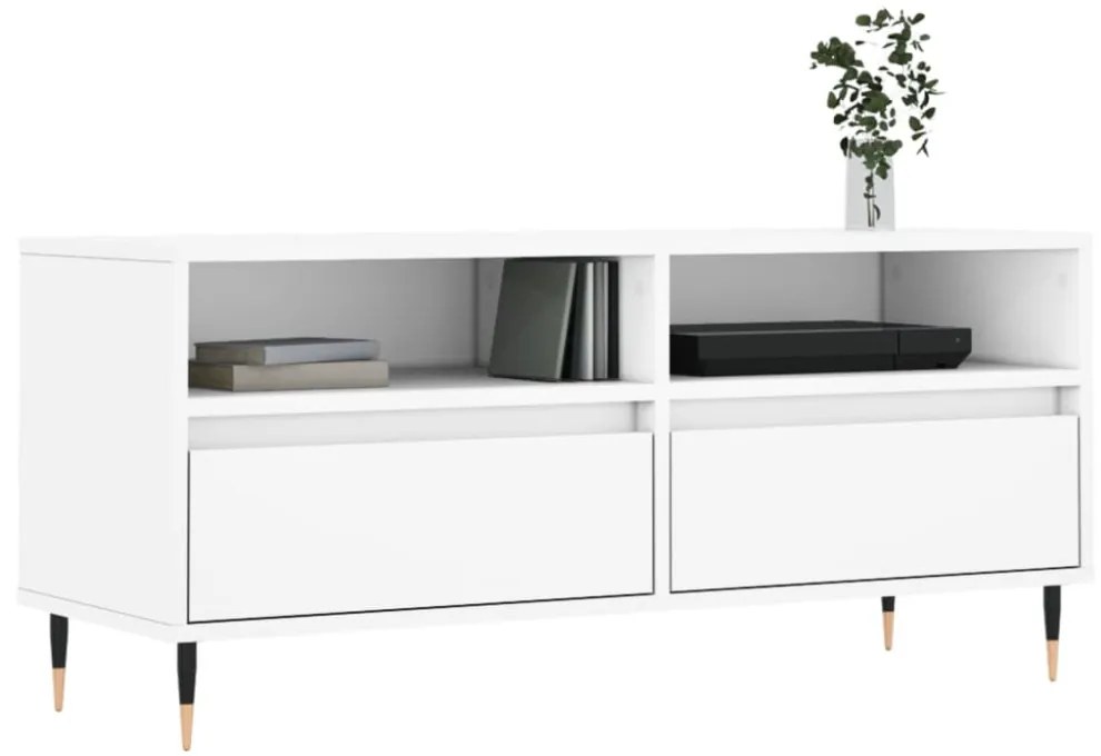 fehér szerelt fa TV-szekrény 100x34,5x44,5 cm
