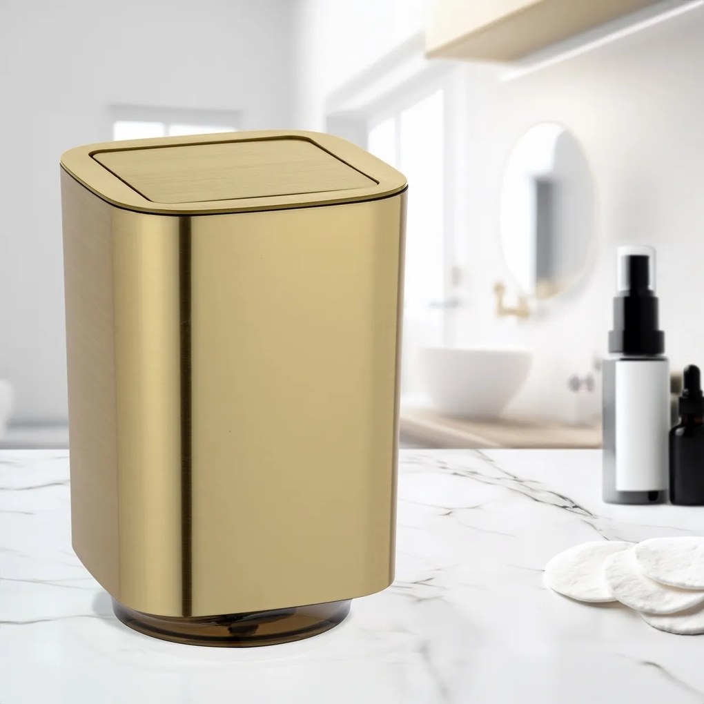 Wenko Auron 5,5 l lengőfedeles szemetes, arany