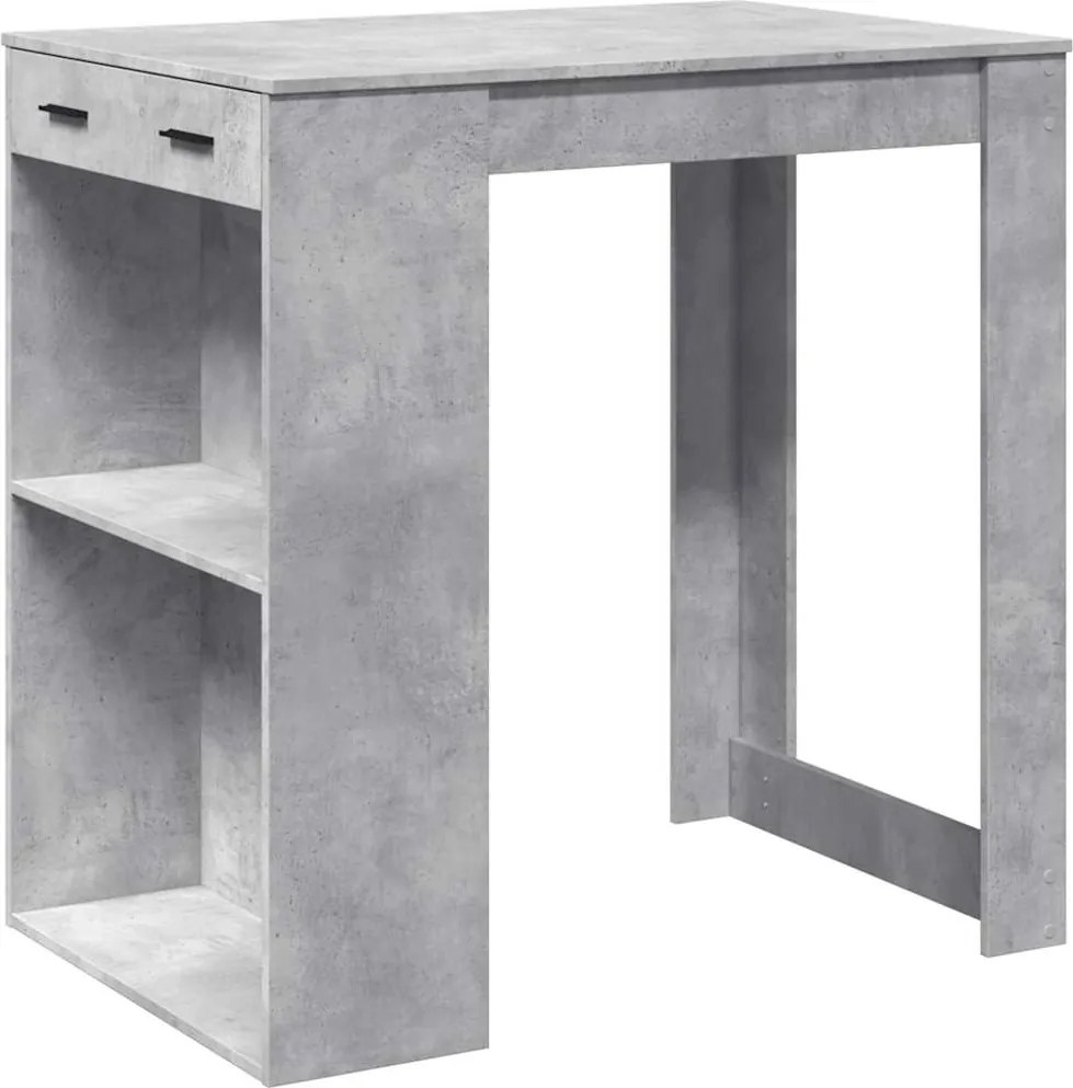 vidaXL betonszürke szerelt fa bárasztal 102 x 70 x 103,5 cm