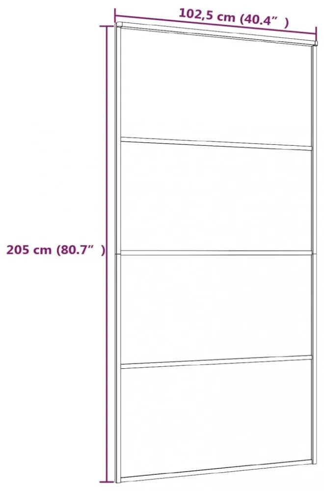 fekete alumínium és ESG üveg tolóajtó 102,5 x 205 cm
