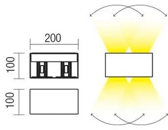 Redo 90303-LED Kültéri fali lámpa VARY 4xLED/5W/230V 4000K IP54 antracit