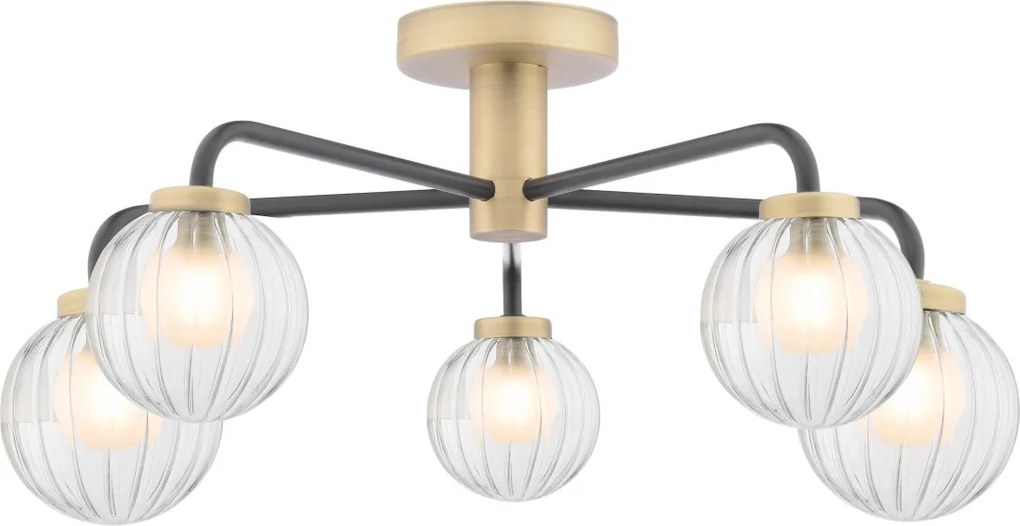 Dar Lighting modern mennyezeti lámpa gibbs antik sárgaréz matt fekete dargib5454