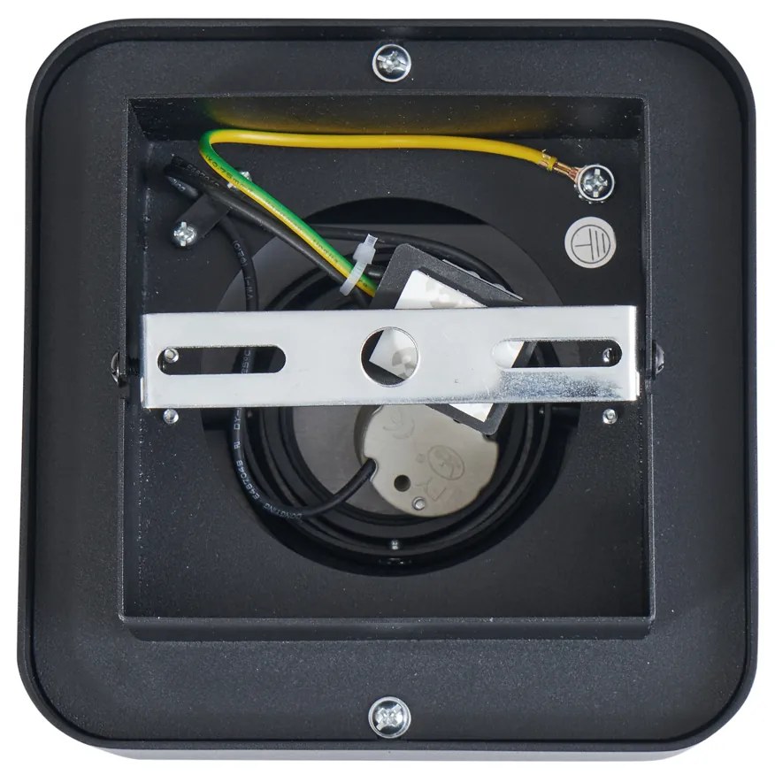 Lekerekített felületre szerelhető spotlámpa fekete, forgatható és dönthető - Dox