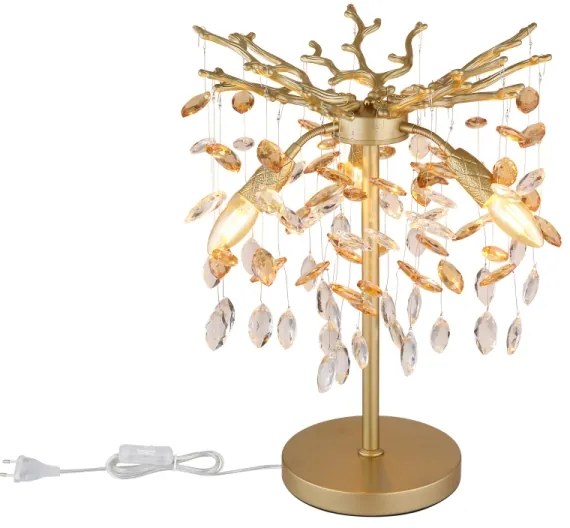 Globo 64138TG - QUEENA asztali lámpa 3xE14/40W/230V arany