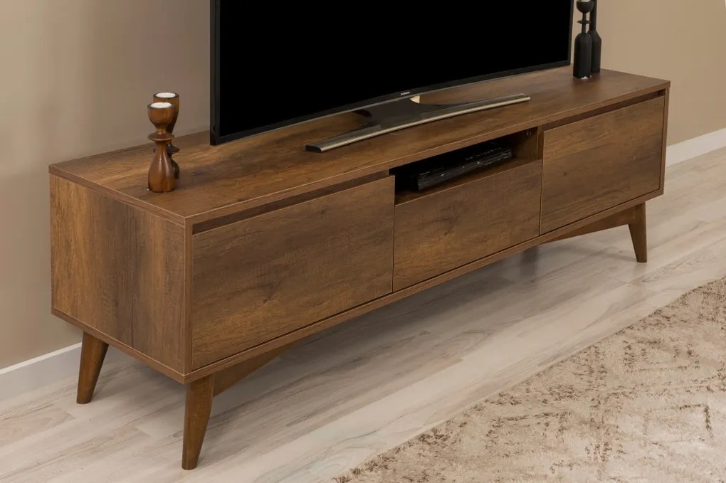 Vina TV-állvány, dió, 170 cm
