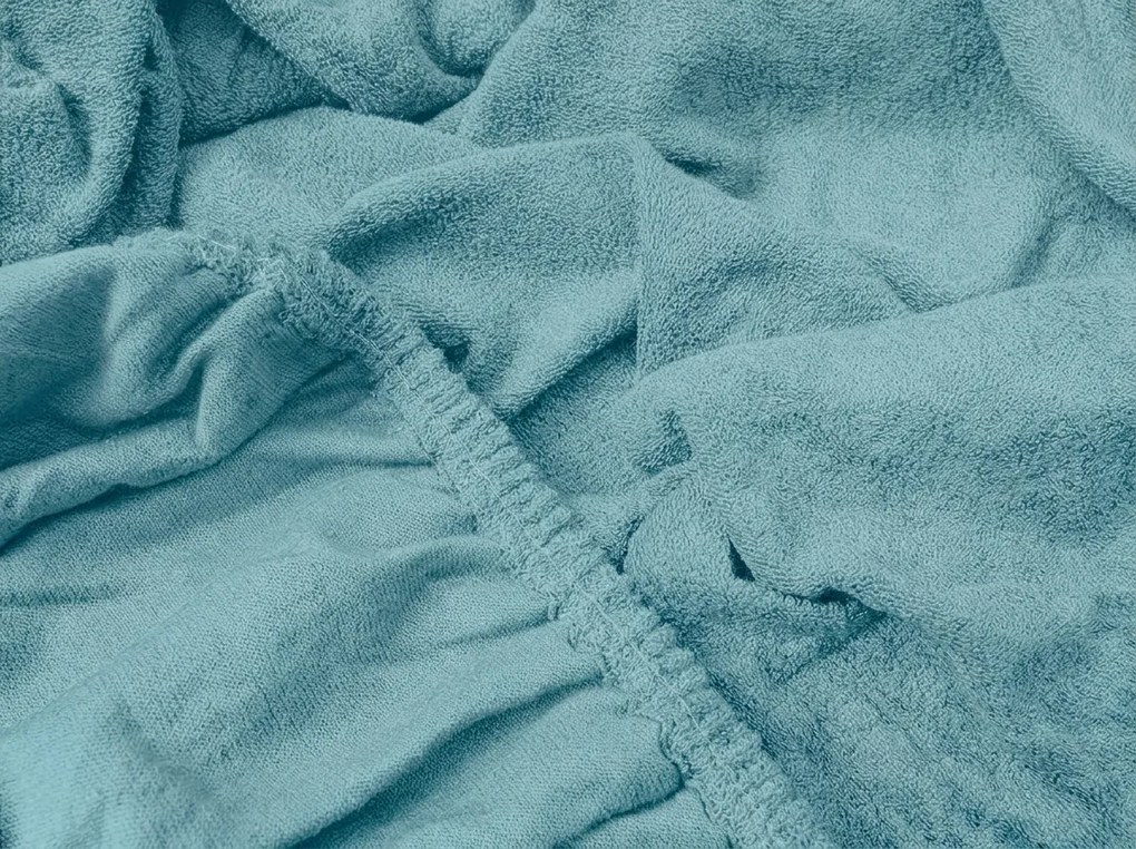 Molton Flanel gumis lepedő, kékeszöld, 90 x 200 cm