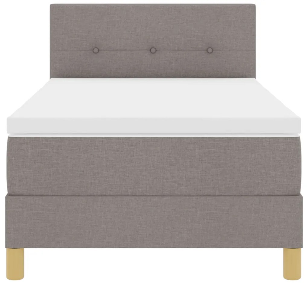 Box Spring ágy matraccal és LED világítással, Topszínű, 80x200 cm, Szövet