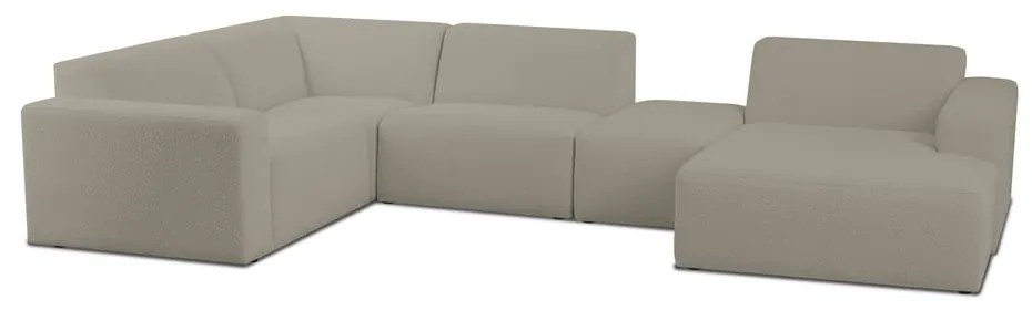 Világosbarna buklé sarokkanapé (U alakú) Roxy – Scandic