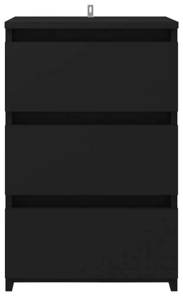 2 db fekete szerelt fa éjjeliszekrény 40 x 35 x 62,5 cm