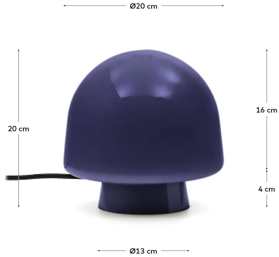 Sötétkék asztali lámpa üveg búrával (magasság 20 cm) Reig – Kave Home