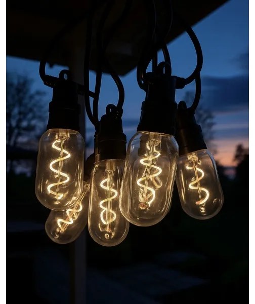 LED kültéri dekorációs fényfüzér 6xLED/0,6W/230V 4,5 m IP44 fekete