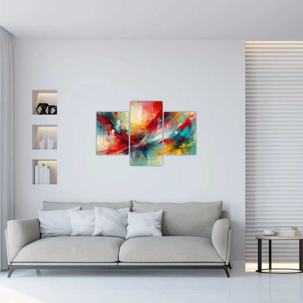 Kép – Absztrakció pirossal (90x60 cm)