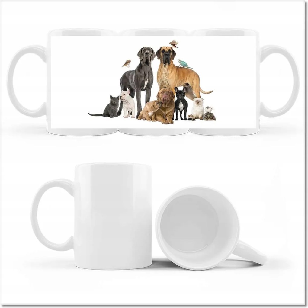 Bögre fényképpel Kutya macska madár hüllő nyúl