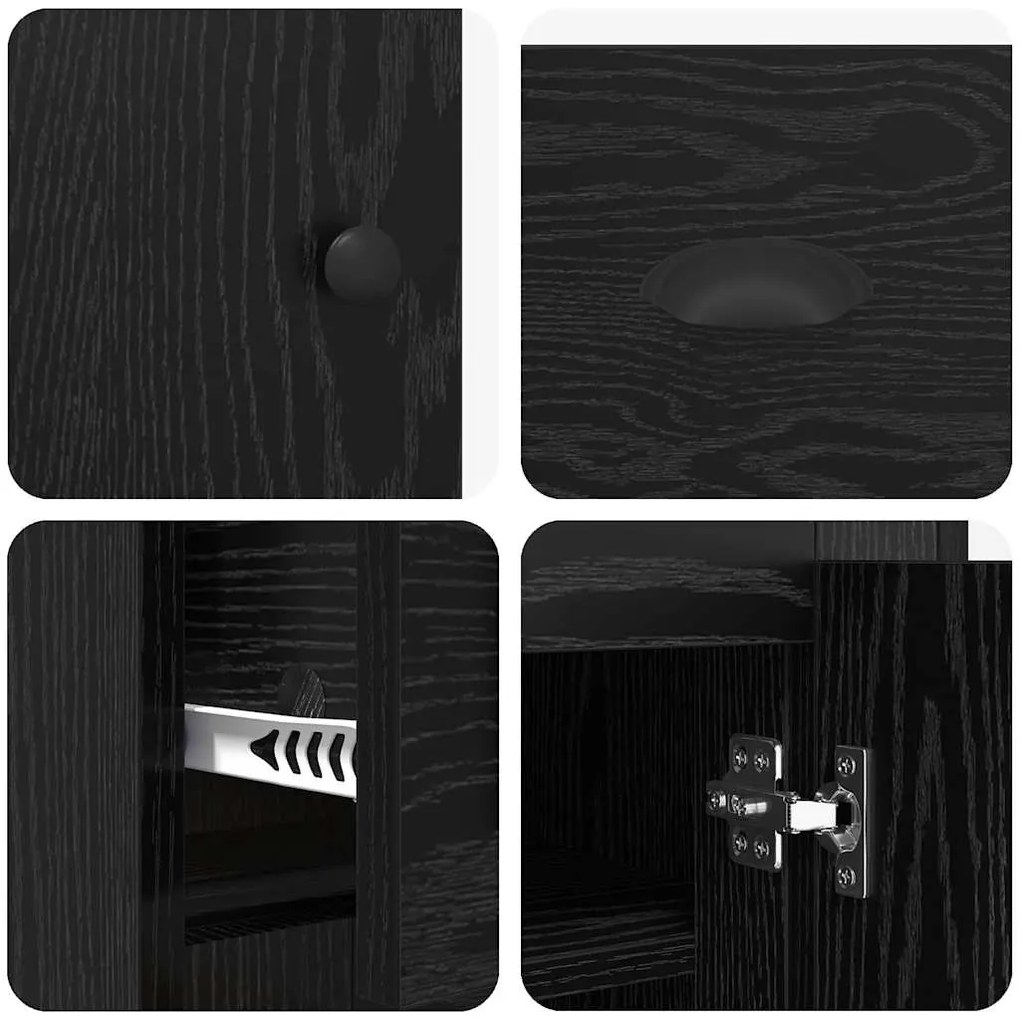 Magasfiú fiókkal Fekete tölgy 70 x 35,5 x 67,5 cm Faanyag