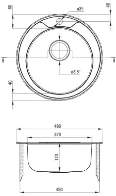 Deante ZHC_0813 - Mosogató TWIST átm. 49 cm szatén