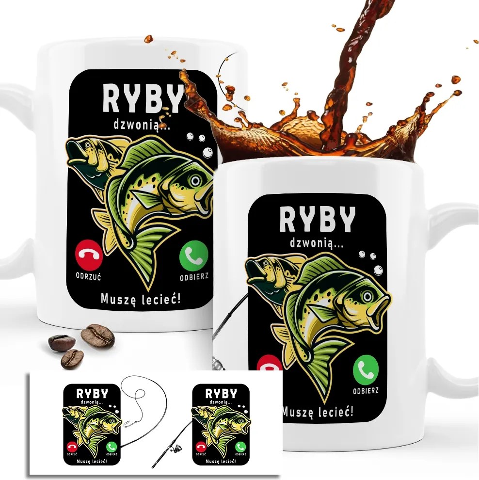 Csengő Hal Bögre... Ajándék Horgásznak, 330ML