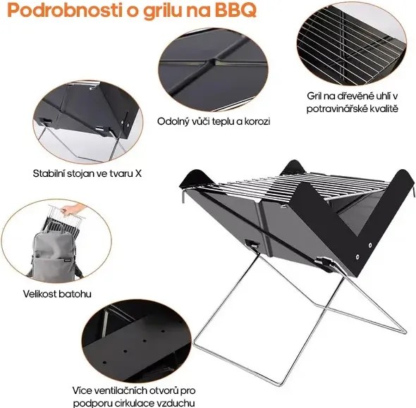Home & Marker Összecsukható hordozható grill - GRILLOMATE