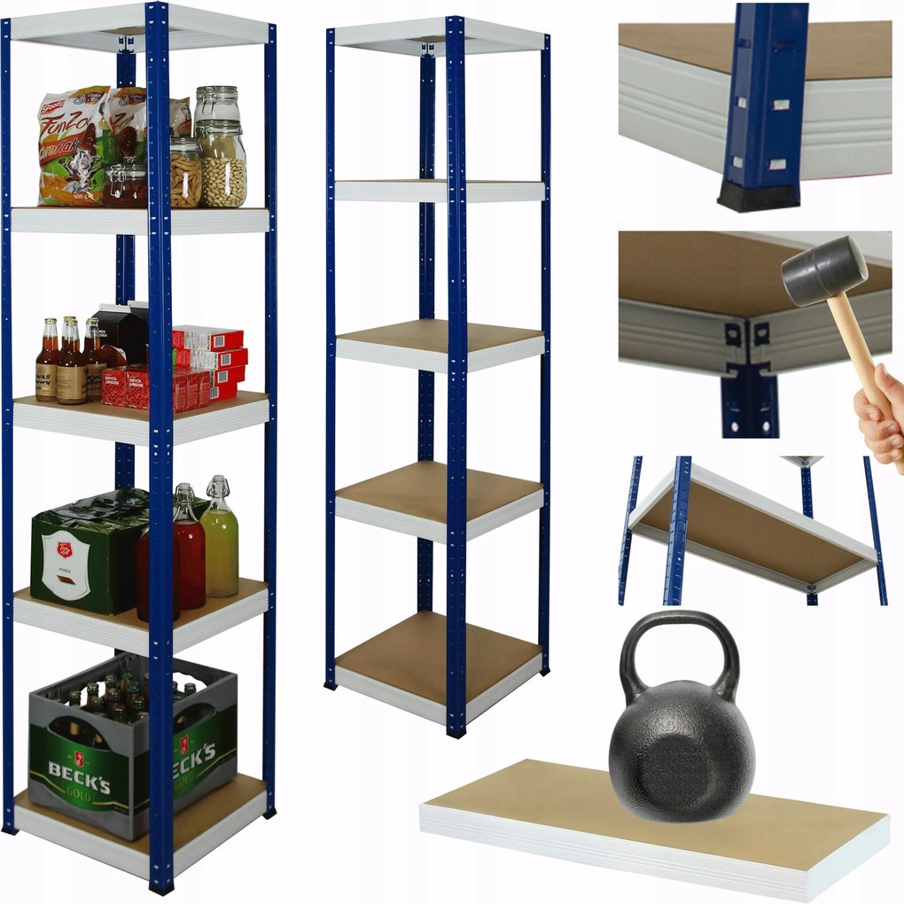 Helios fém tároló állvány 180x35x35cm 5Px175kg Pl Erős