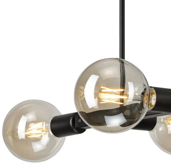 Csillár rúdon ASTRID 4xE27/60W/230V fekete