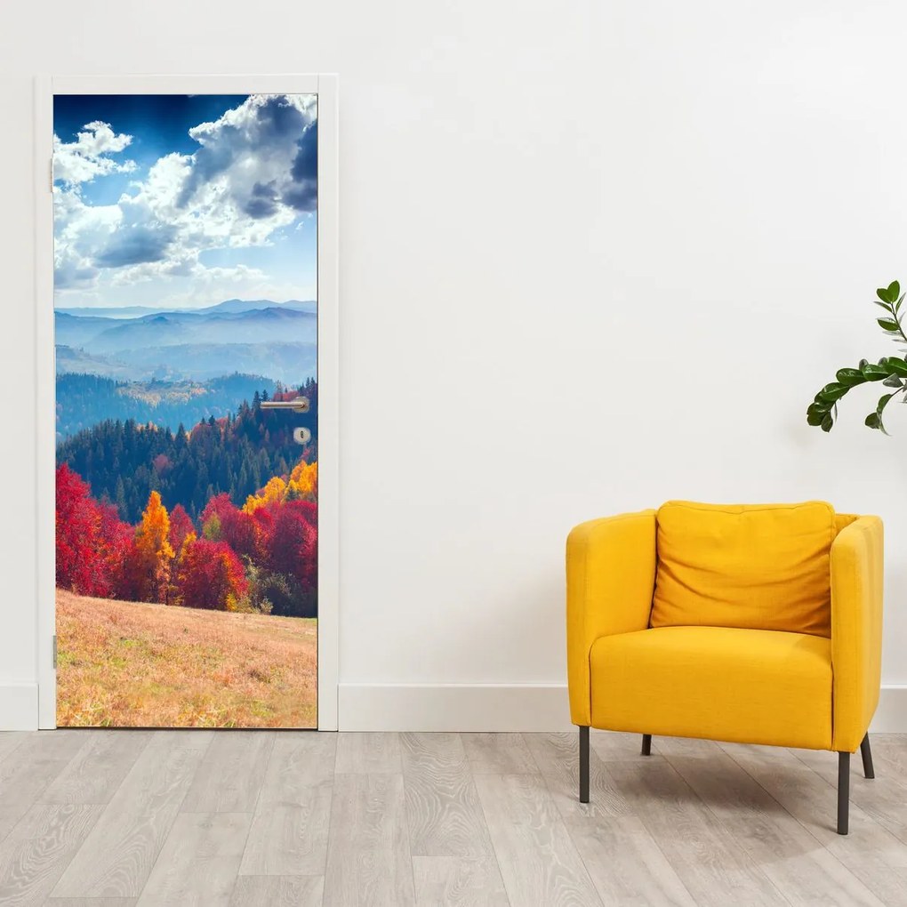 Fotótapéta ajtóra - Színes őszi táj (95x205cm)