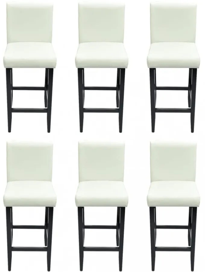 6 db fehér műbőr bárszék