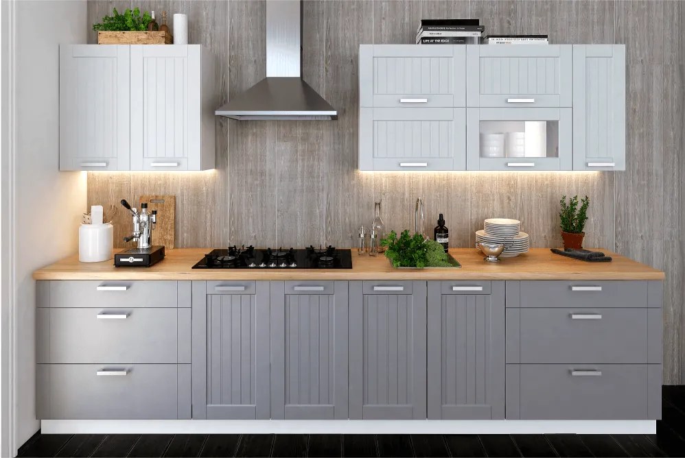 Felső szekrény, világosszürke/fehér, JULIA TYP 7