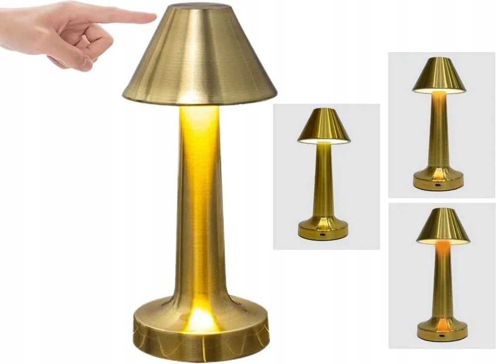 Érintőlámpa Led Glamour Éjszakai Lámpa Modern Arany Asztali Lámpa