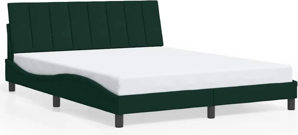 vidaXL sötétzöld bársony ágykeret matrac nélkül Hanko 160x200 cm