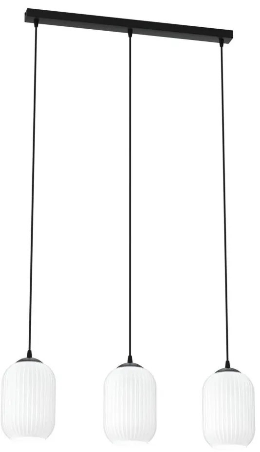 Csillár zsinóron VERDI 3xE27/15W/230V fekete/fehér