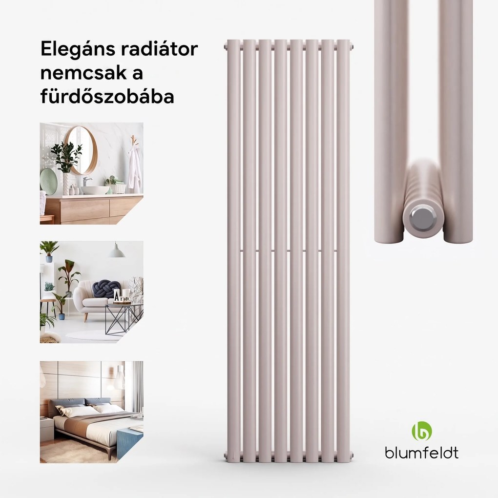 Blumfeldt Tallheo, 41 x 160, radiátor, fürdőszoba radiátor, csőradiátor, 1472 W, melegvizes, 1/2