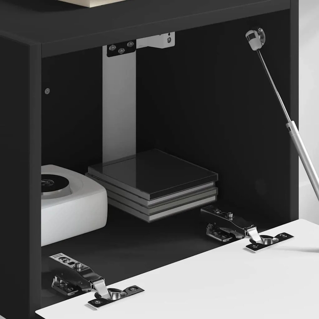 vidaXL TV Fali Szekrény Fekete 60 x 31 x 29.5 cm Faanyag