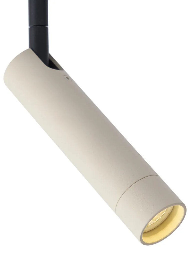Modern bézs spotlámpa fekete színnel 1 fázisú sínrendszerhez - Iconic Ivy