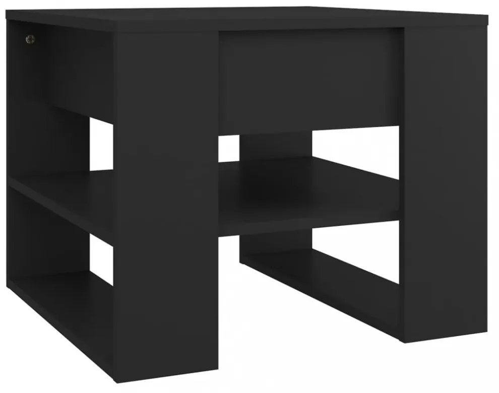 fekete szerelt fa dohányzóasztal 55,5 x 55 x 45 cm